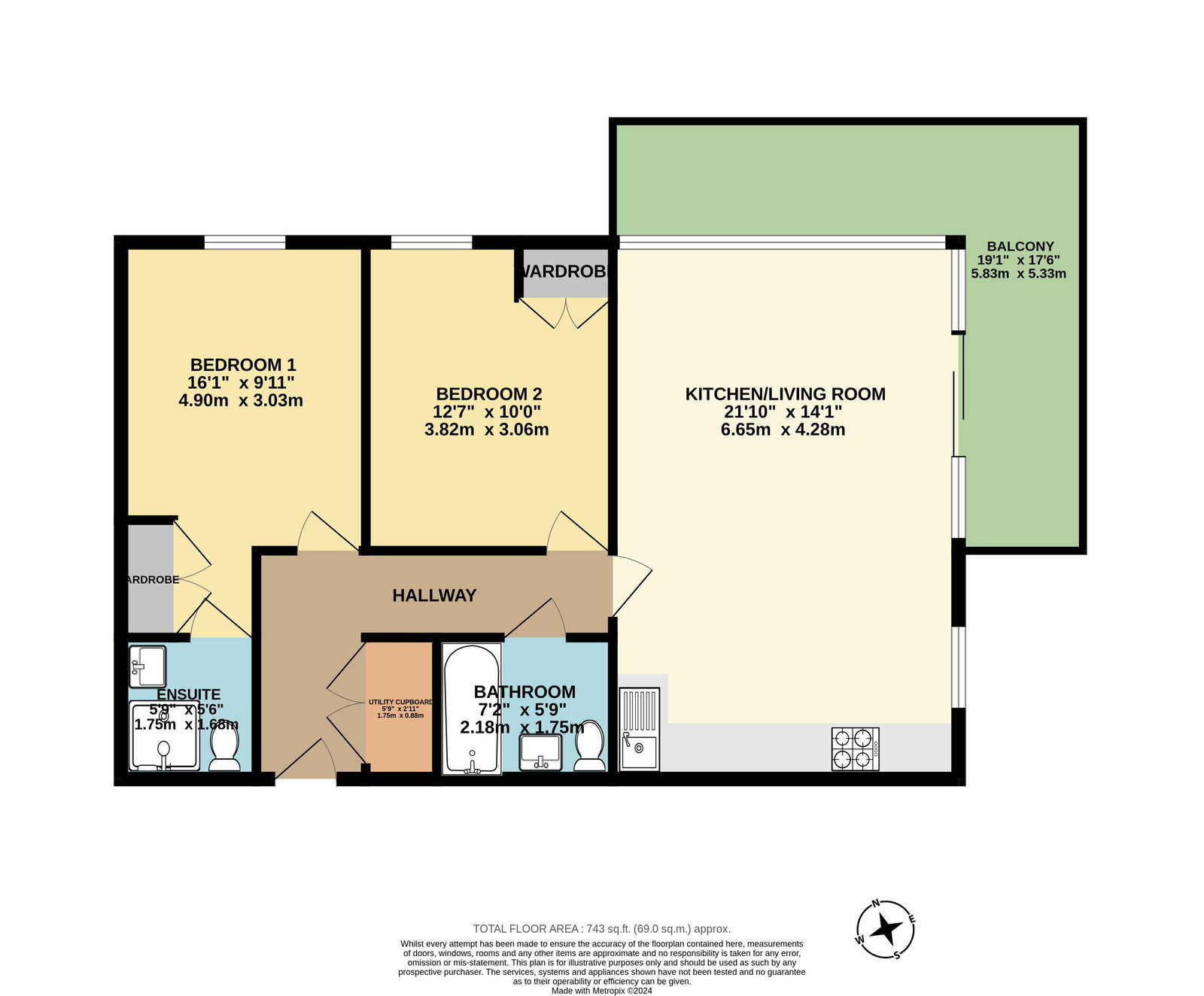 Leeward House, Mount Wise, Plymouth floorplan